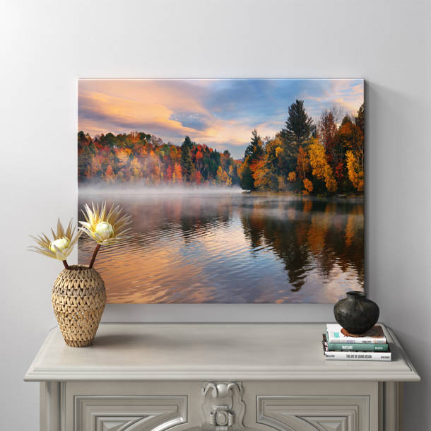 The Twillery Co.® Autumn Foliage By The Lakeside Framed On Canvas